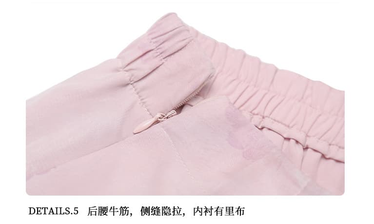 파빌리온 와우 보라색 쌰 새로운 중식 수묵화 헤일로 염색 슬립 바지 망사 오픈 가디건 세 조각 여성 세트 여름 새로운 상세 이미지 14