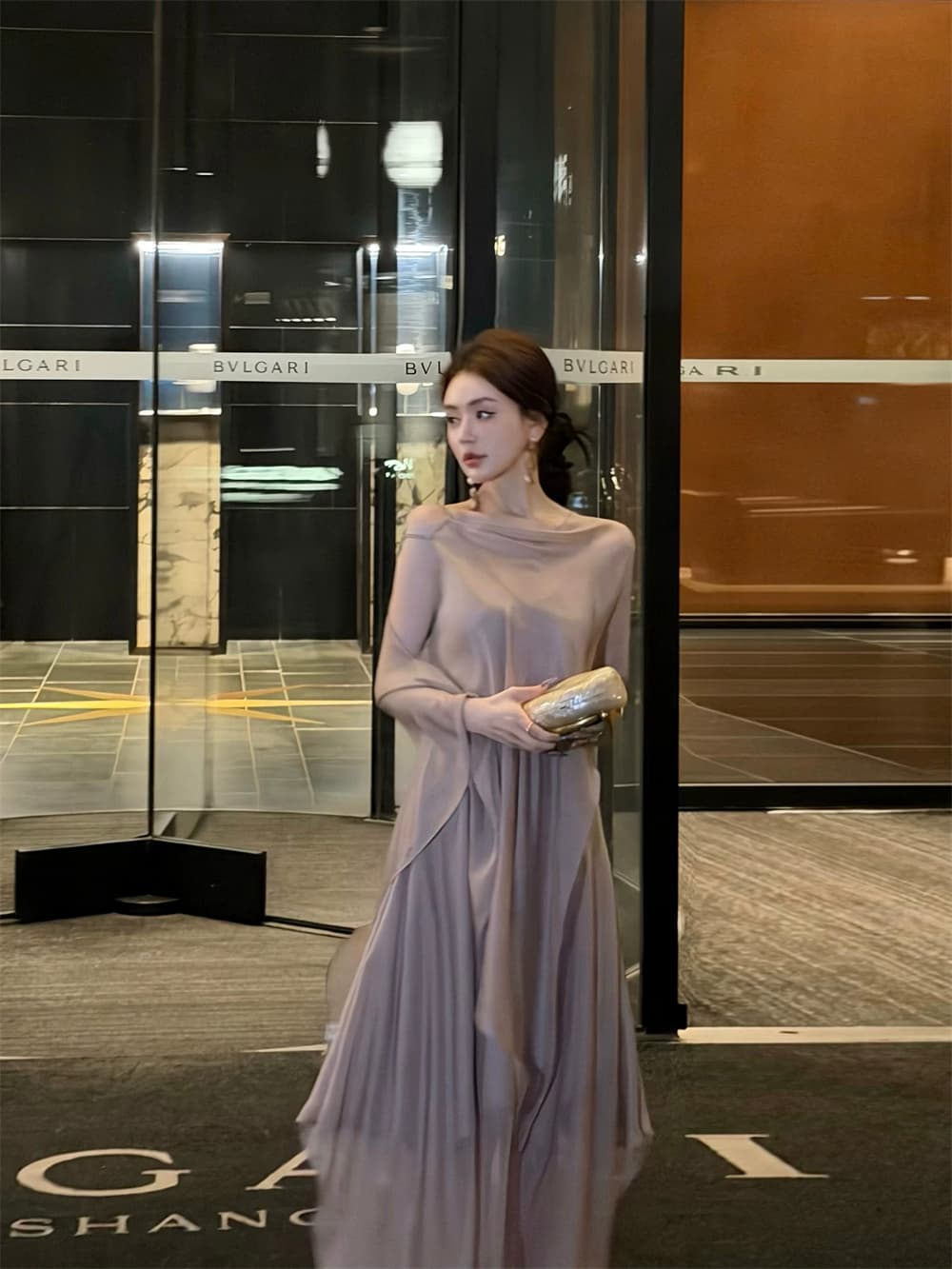 펭 급여 잉 황혼 연기 루오 여성 드레스 여름 고급 품격 슬립 치마 숄 스카프 상세 이미지 1