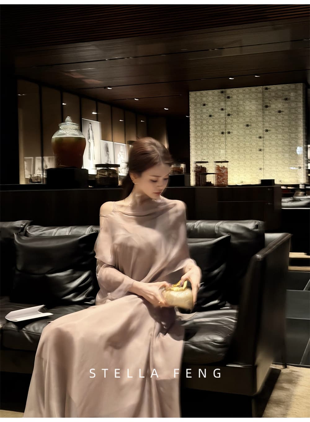 펭 급여 잉 황혼 연기 루오 여성 드레스 여름 고급 품격 슬립 치마 숄 스카프 상세 이미지 23