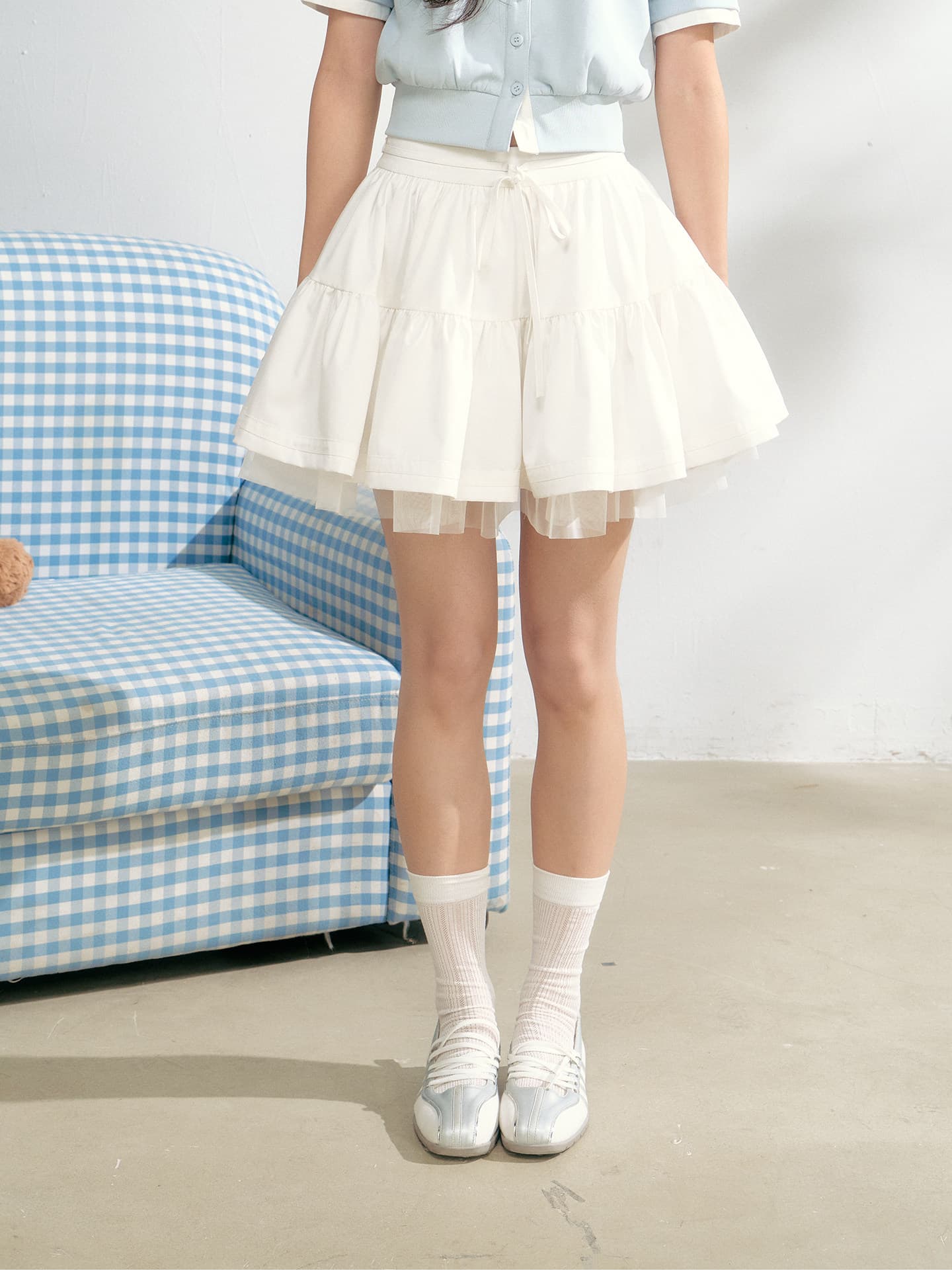 nangoon 베이비 칼라 배색 페이크 레이어드 맨위 봄 여름 새로운 다용도 디자인 센스 여성 작은 대중 품격 상세 이미지 31