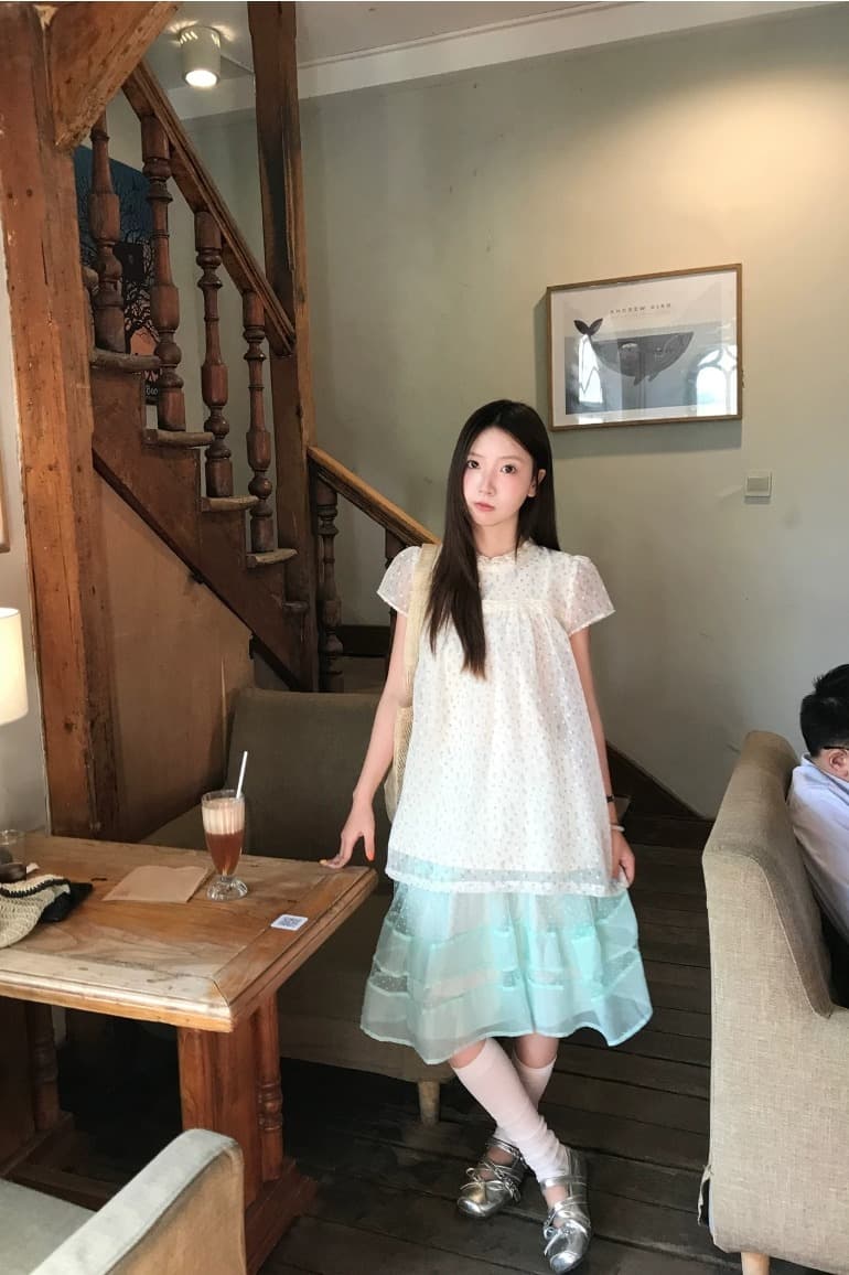 다우 시시 토끼 망사 꽃무늬 여성 셔츠 주간 센 부서 레트로 작은 대중 루즈핏 셔츠 달콤함 부드러운 바람 맨위 ins 이미지 6