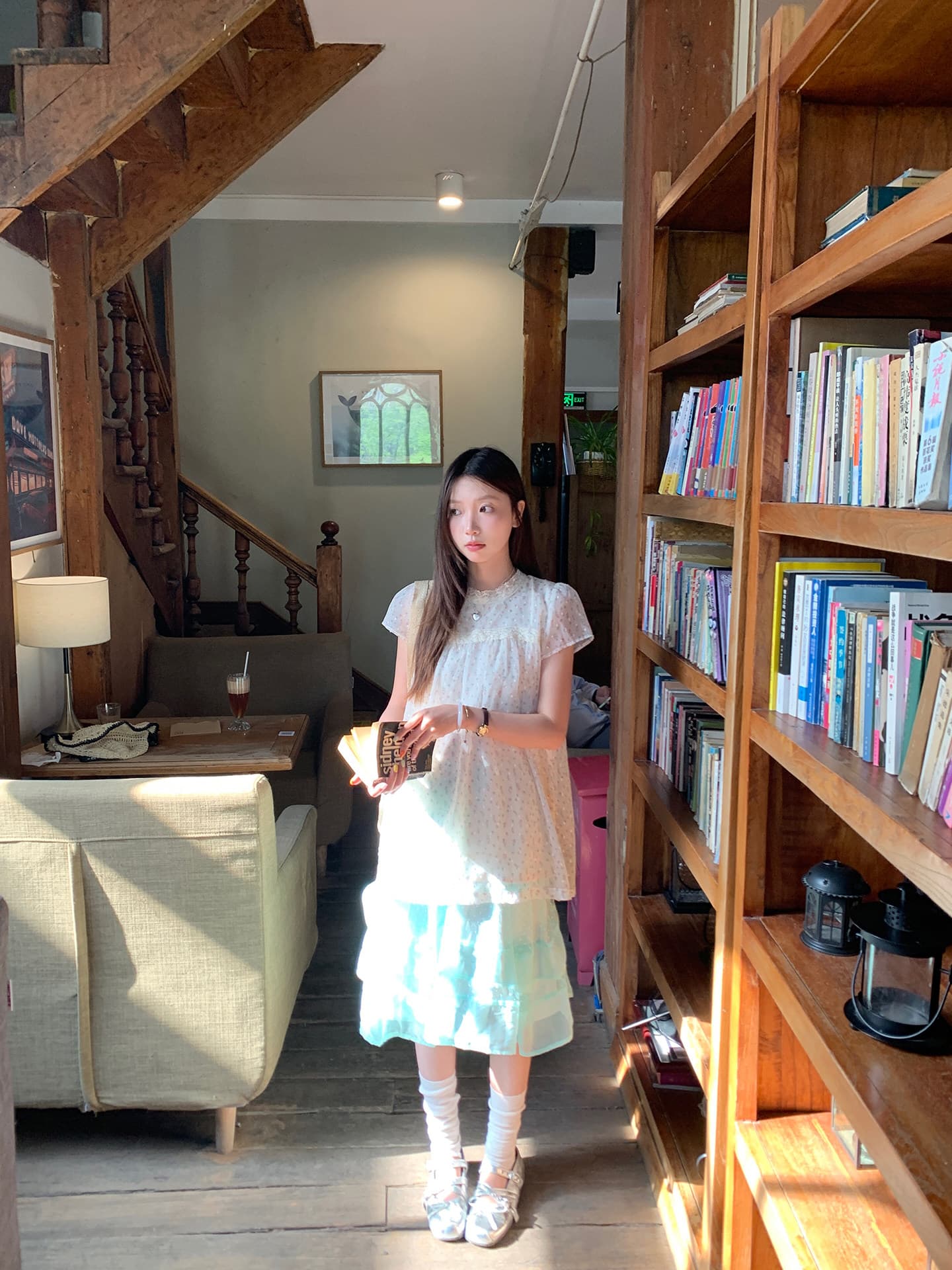 다우 시시 토끼 망사 꽃무늬 여성 셔츠 주간 센 부서 레트로 작은 대중 루즈핏 셔츠 달콤함 부드러운 바람 맨위 ins 상세 이미지 33