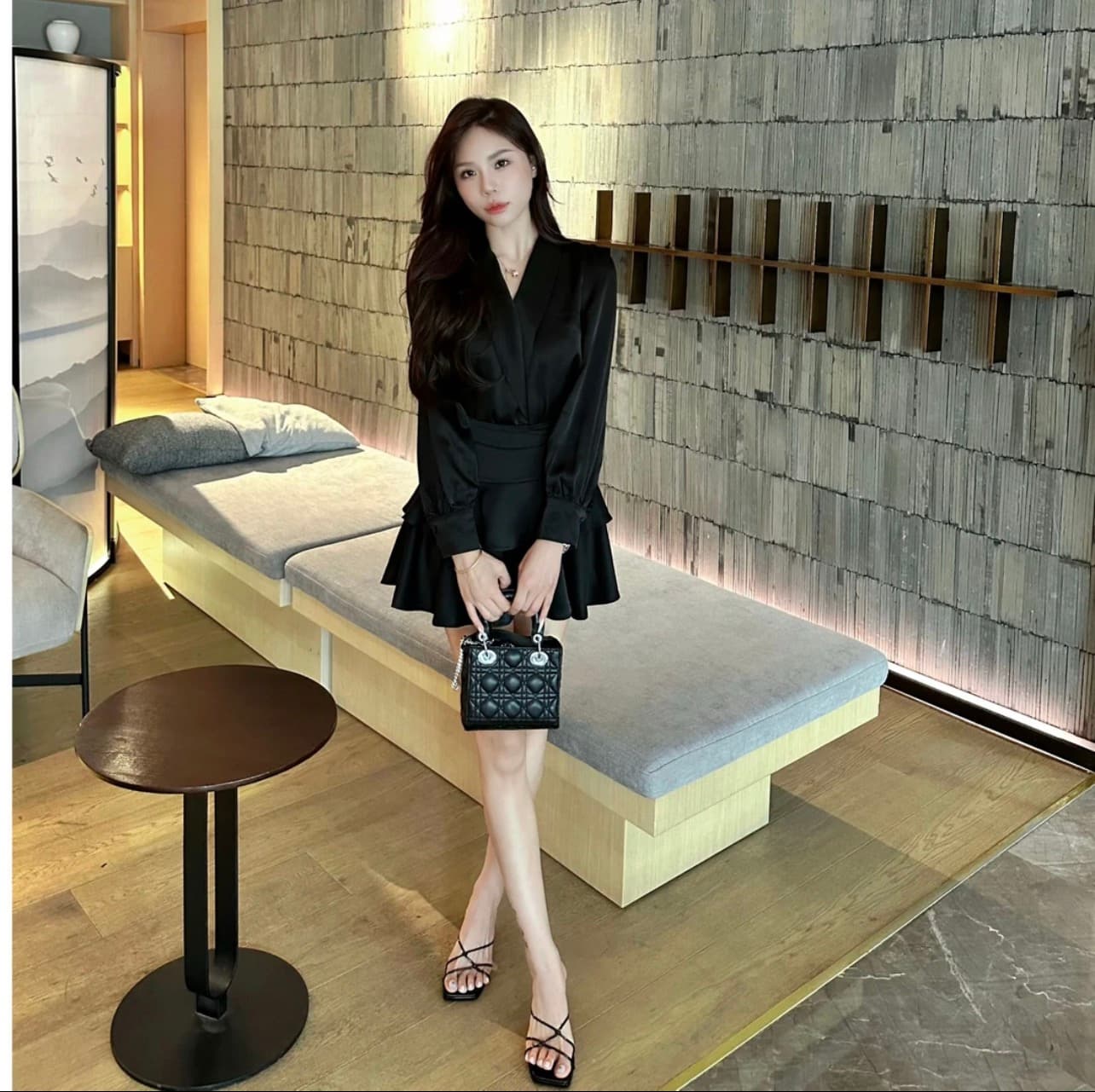 품격 슬림해 보이는 긴팔 투피스 세트
