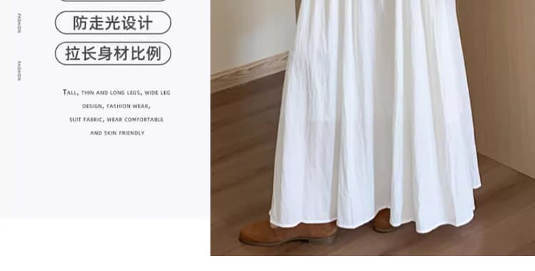 지금 huo+ 검정색 임산부 여름 얼음 차가운 야마모토 주름 한 마디 반신 스커트 하이웨이스트 펌프 로프 밴딩 슬림해 보이는 다용도 상세 이미지 12