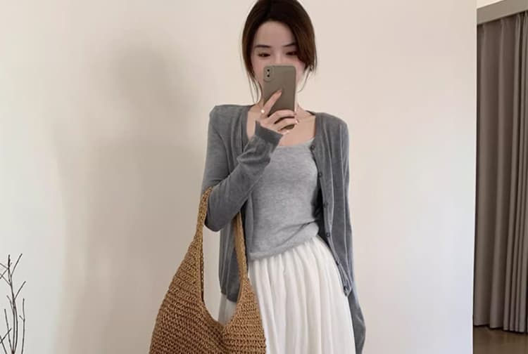 지금 huo+ 검정색 임산부 여름 얼음 차가운 야마모토 주름 한 마디 반신 스커트 하이웨이스트 펌프 로프 밴딩 슬림해 보이는 다용도 상세 이미지 28