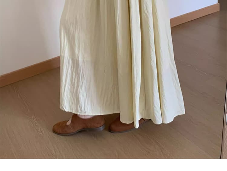지금 huo+ 검정색 임산부 여름 얼음 차가운 야마모토 주름 한 마디 반신 스커트 하이웨이스트 펌프 로프 밴딩 슬림해 보이는 다용도 상세 이미지 80