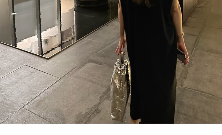 지금 huo 여름 바다 소금 코튼 얼음 빅 포켓 반팔 티셔츠 드레스 여름 오래된 돈 바람 루즈핏 스트레이트 롱 스커트 상세 이미지 73