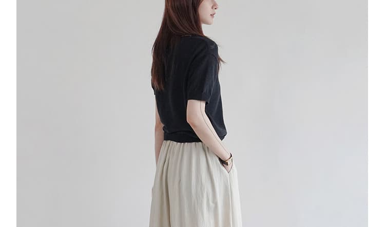 지금 임산부 여름 프릴 꽃밭 바지 얇은 스타일 속도 건조한 루즈핏 슬림해 보이는 작은 키 밴딩 9 포인트 캐주얼 바지 상세 이미지 22