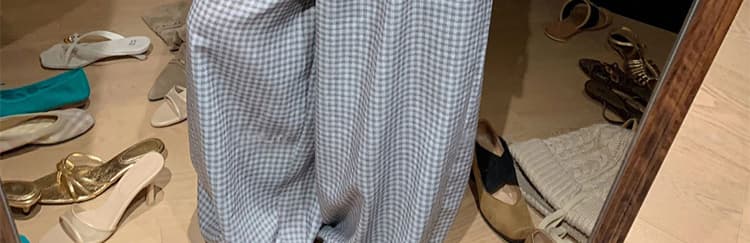 임산부 여름 루즈핏 느긋한 바람 참나무 늑골 명중 가져 가라. 회색 체크무늬 바지 고급 센스 착용 가져 가라. 외출용 다용도 외국 가스 상세 이미지 34