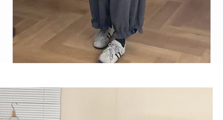 지금 huo 가을 겨울 새로운 두꺼운 스트라이프 루즈핏 캐주얼 빅 사이즈 스트라이프 맨위 어두운 회색 9 포인트 레이스 바지 상세 이미지 21