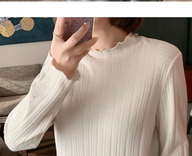 임산부 2026 새로운 반하이넥 작은 치마 기본 셔츠 가을 겨울철 빅 사이즈 루즈핏 슬림해 보이는 인사이드 가져 가라. 긴팔 맨위 상세 이미지 41