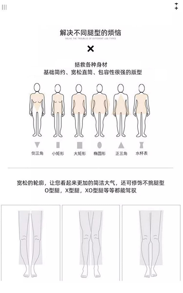 가을 겨울 새로운 작은 키 두꺼운 루즈핏 빅 사이즈 스트레이트 9부 바지 슬림해 보이는 디자인 센스 프릴 없음 흔적 허리 상세 이미지 17