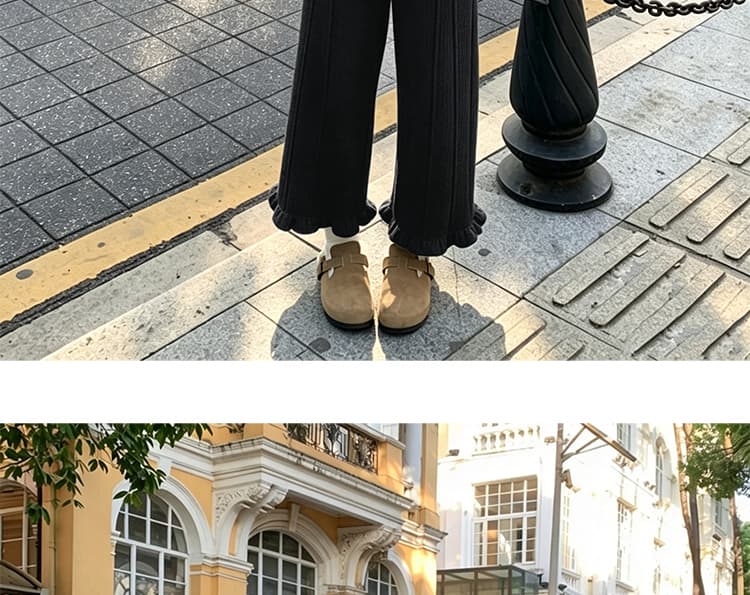 가을 겨울 새로운 작은 키 두꺼운 루즈핏 빅 사이즈 스트레이트 9부 바지 슬림해 보이는 디자인 센스 프릴 없음 흔적 허리 상세 이미지 39