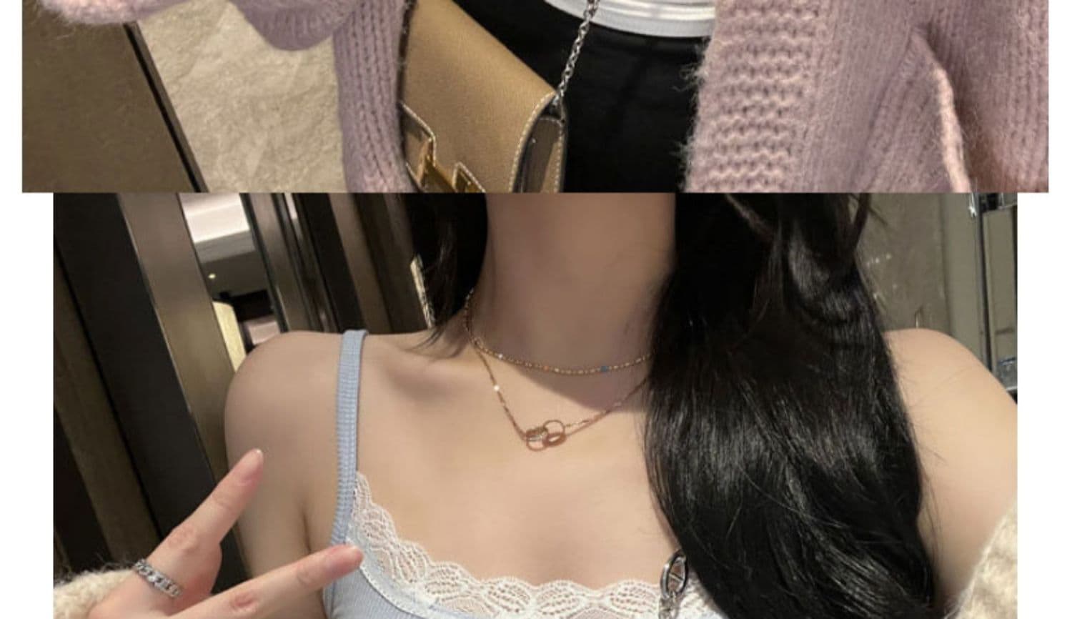 리브 레이스 조끼 작은 슬링 외출용 인사이드 가져 가라. 만나는 맨위 여성 상세 이미지 3