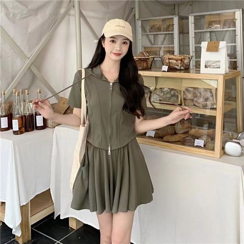 통통한 여동생 캐주얼 운동복 세트 여성 여름 드레스 지방 mm 슬림해 보이는 표지 고기 루즈핏 넓은 다리가 짧다. 바지 투피스 세트 이미지 4