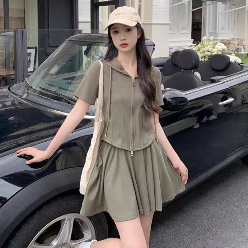 통통한 여동생 캐주얼 운동복 세트 여성 여름 드레스 지방 mm 슬림해 보이는 표지 고기 루즈핏 넓은 다리가 짧다. 바지 투피스 세트 상세 이미지 5