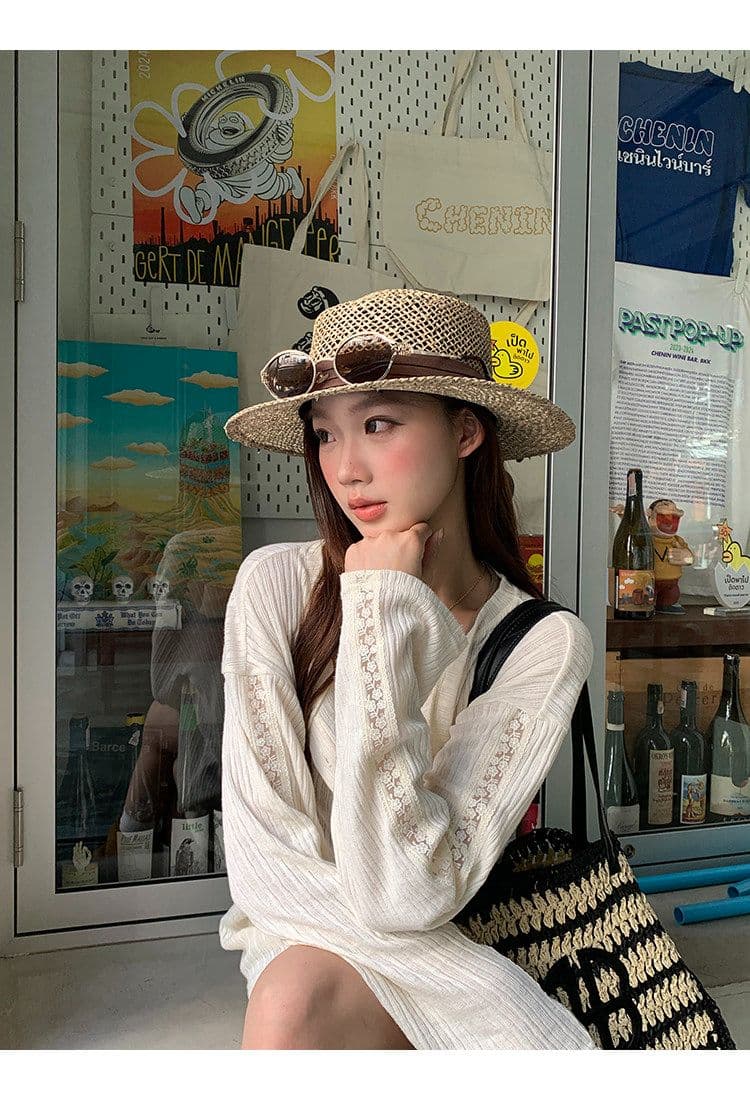 원본 자카드 원단 자외선 차단 블라우스 여성 여름 긴팔 티셔츠 한 부서 작은 대중 디자인 센스 맨위 여성 상세 이미지 12