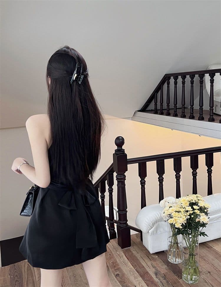 고급 센스 민소매 여성 드레스 여름 프랑스식 오프숄더 섹시함 명문 여성 품격 허리 수축 스트랩 짧은 치마 상세 이미지 15