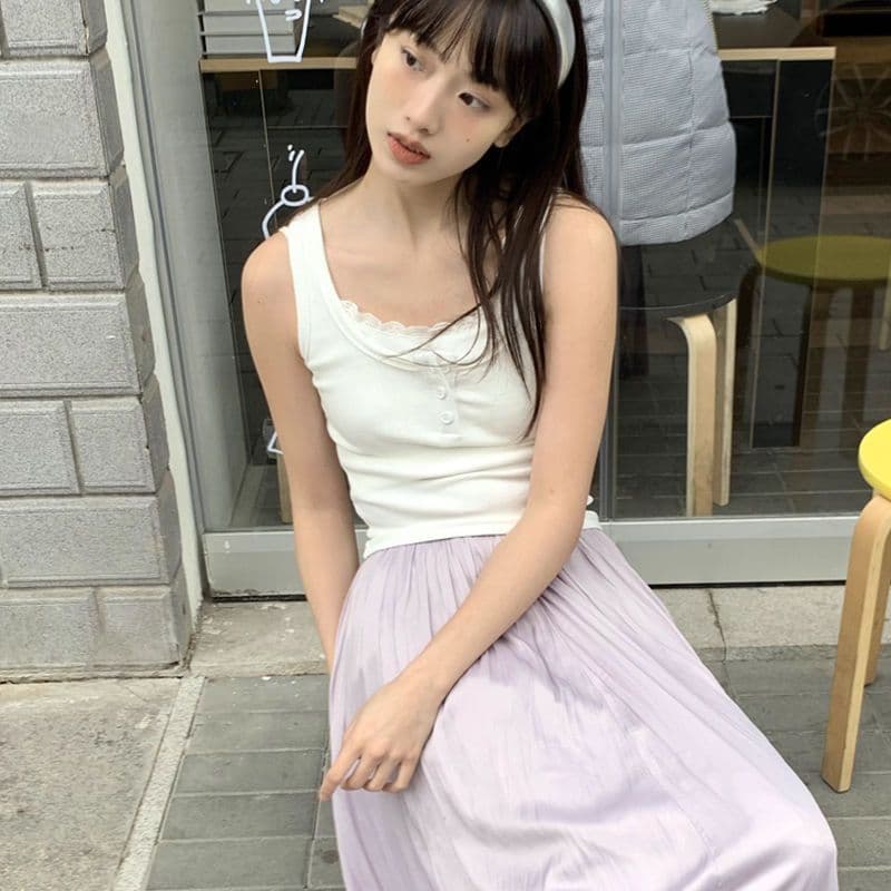 레이스 레이스 페이크 레이어드 단어 조끼 여름 새로운 다용도 몸매 가꾸기 유럽 만약 바람 순수한 욕망 맨위 상세 이미지 14