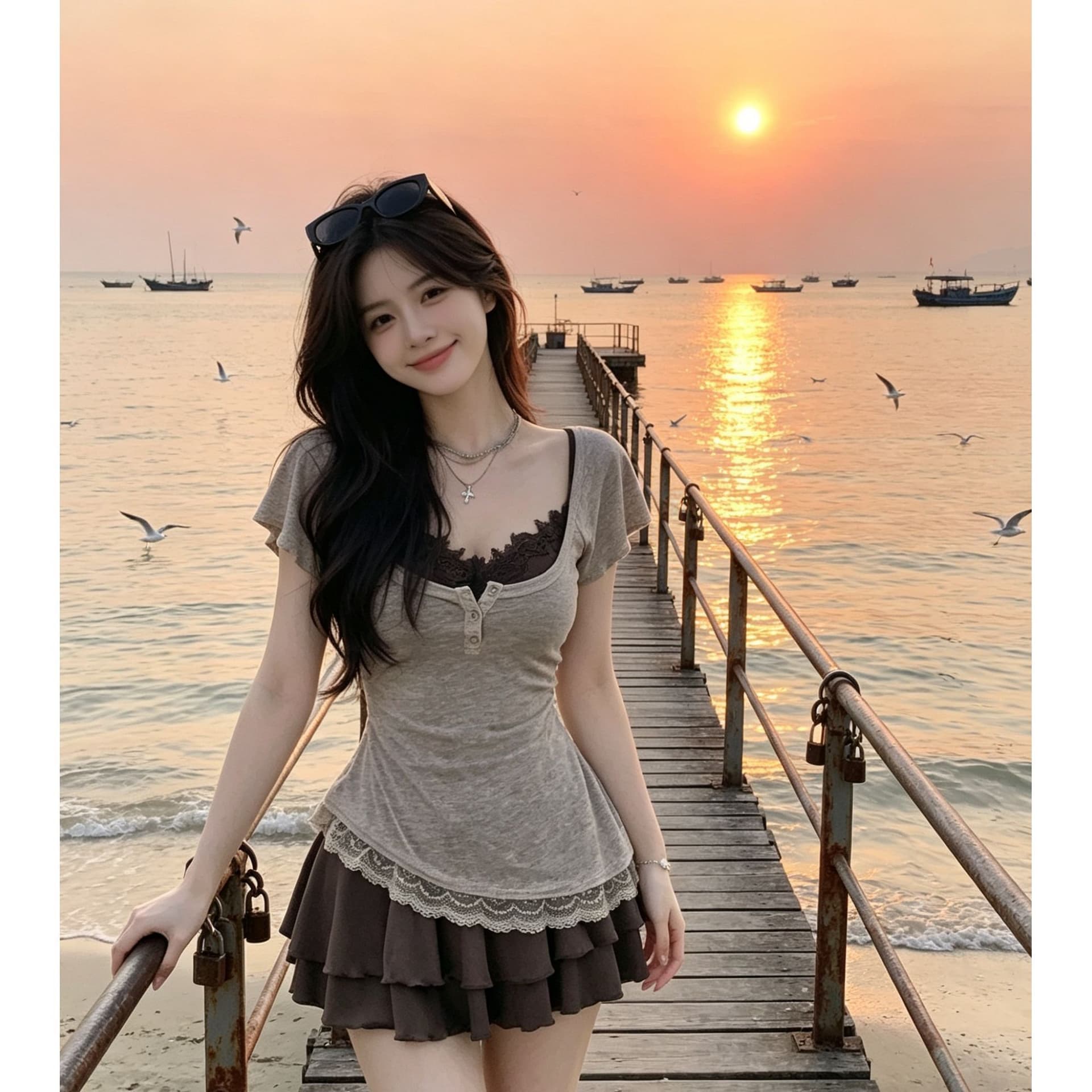 핫걸 착용 가져 가라. 레트로 레이스 조각 슬립 품격 드레스 특별 아름다운 꼬집기 허리 작은 치마 2026 여름