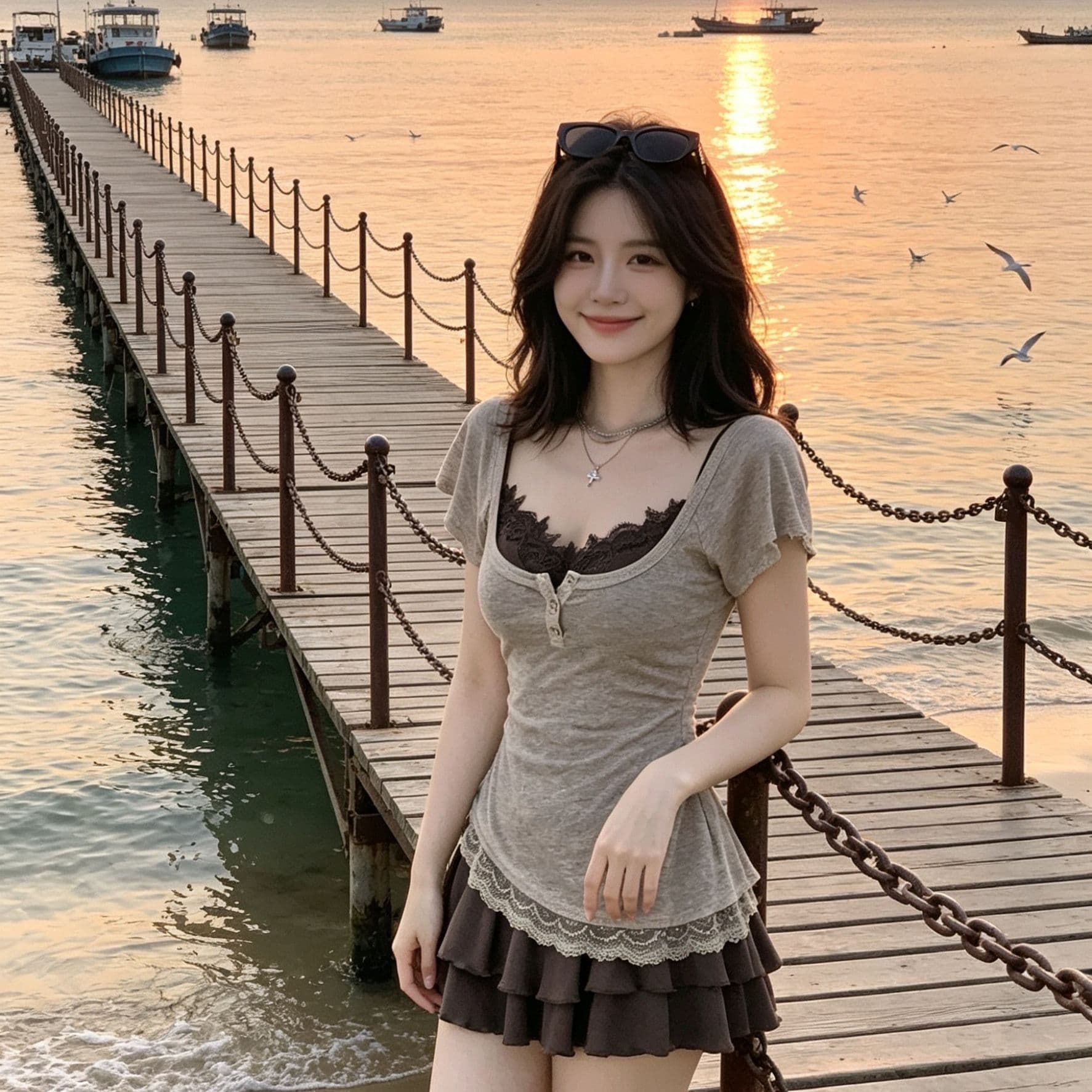 핫걸 착용 가져 가라. 레트로 레이스 조각 슬립 품격 드레스 특별 아름다운 꼬집기 허리 작은 치마 2026 여름 이미지 5