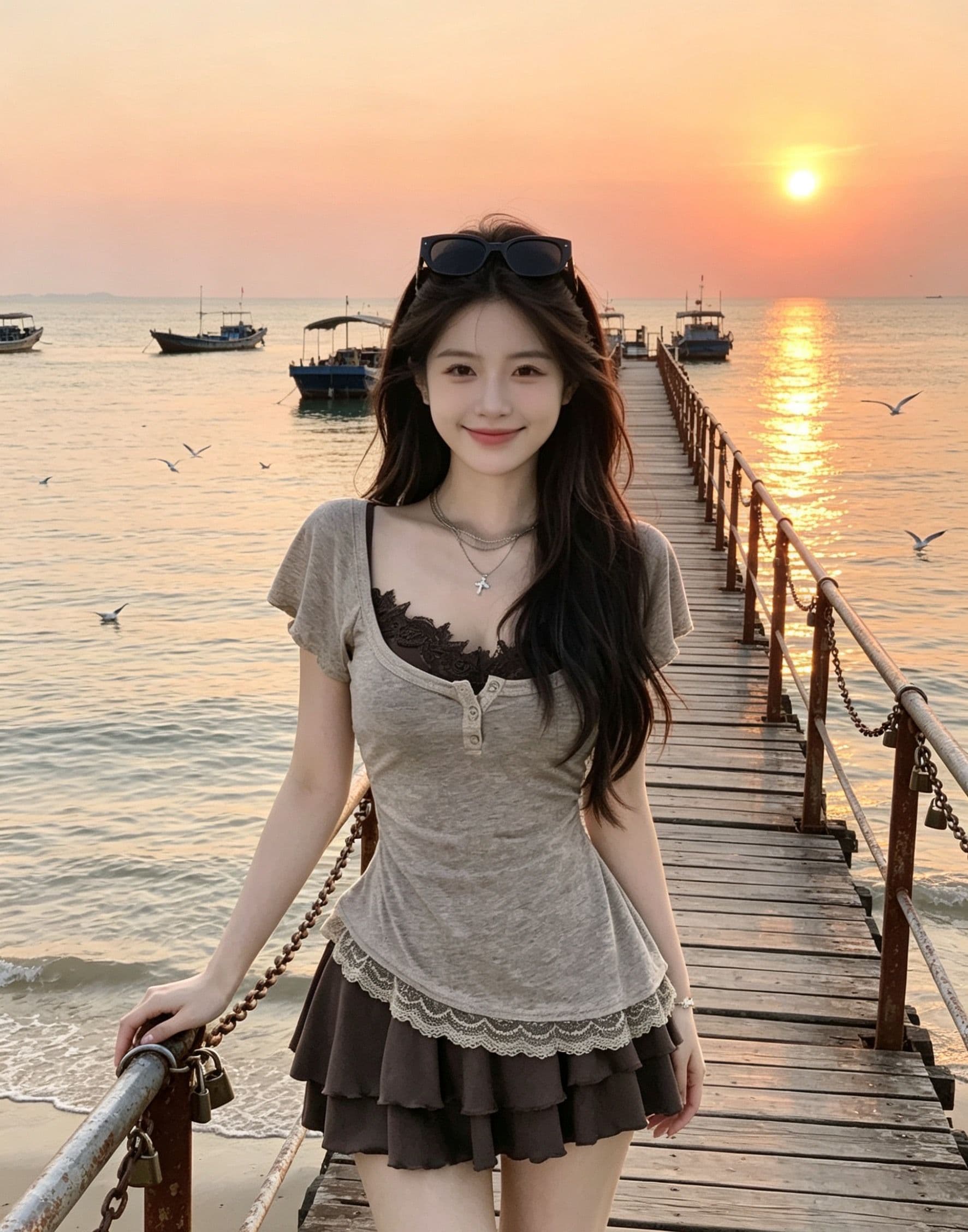 핫걸 착용 가져 가라. 레트로 레이스 조각 슬립 품격 드레스 특별 아름다운 꼬집기 허리 작은 치마 2026 여름 상세 이미지 3