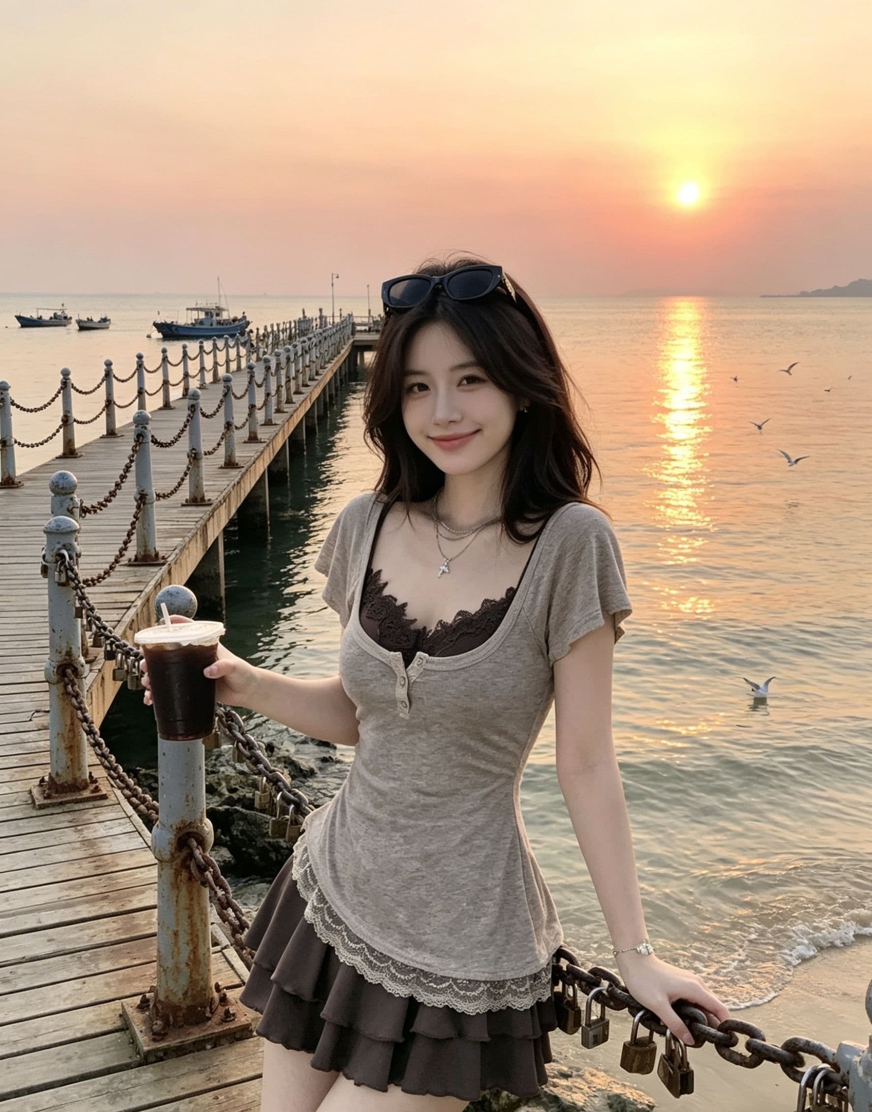 핫걸 착용 가져 가라. 레트로 레이스 조각 슬립 품격 드레스 특별 아름다운 꼬집기 허리 작은 치마 2026 여름 상세 이미지 4