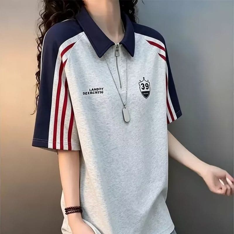레트로 발견하다 트렌디 광장 POLO 셔츠 2026 새로운 루즈핏 캐주얼 티셔츠 여름 남녀 무거운 반팔 조수 브랜드 맨위 이미지 3
