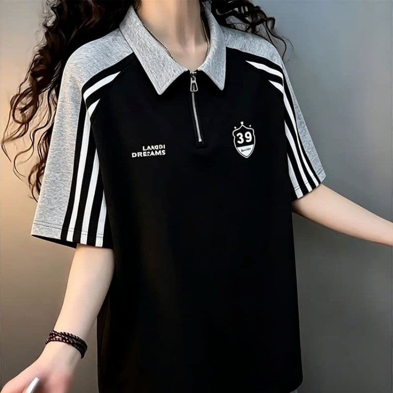 레트로 발견하다 트렌디 광장 POLO 셔츠 2026 새로운 루즈핏 캐주얼 티셔츠 여름 남녀 무거운 반팔 조수 브랜드 맨위 이미지 2