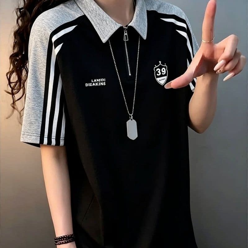 레트로 발견하다 트렌디 광장 POLO 셔츠 2026 새로운 루즈핏 캐주얼 티셔츠 여름 남녀 무거운 반팔 조수 브랜드 맨위 이미지 4