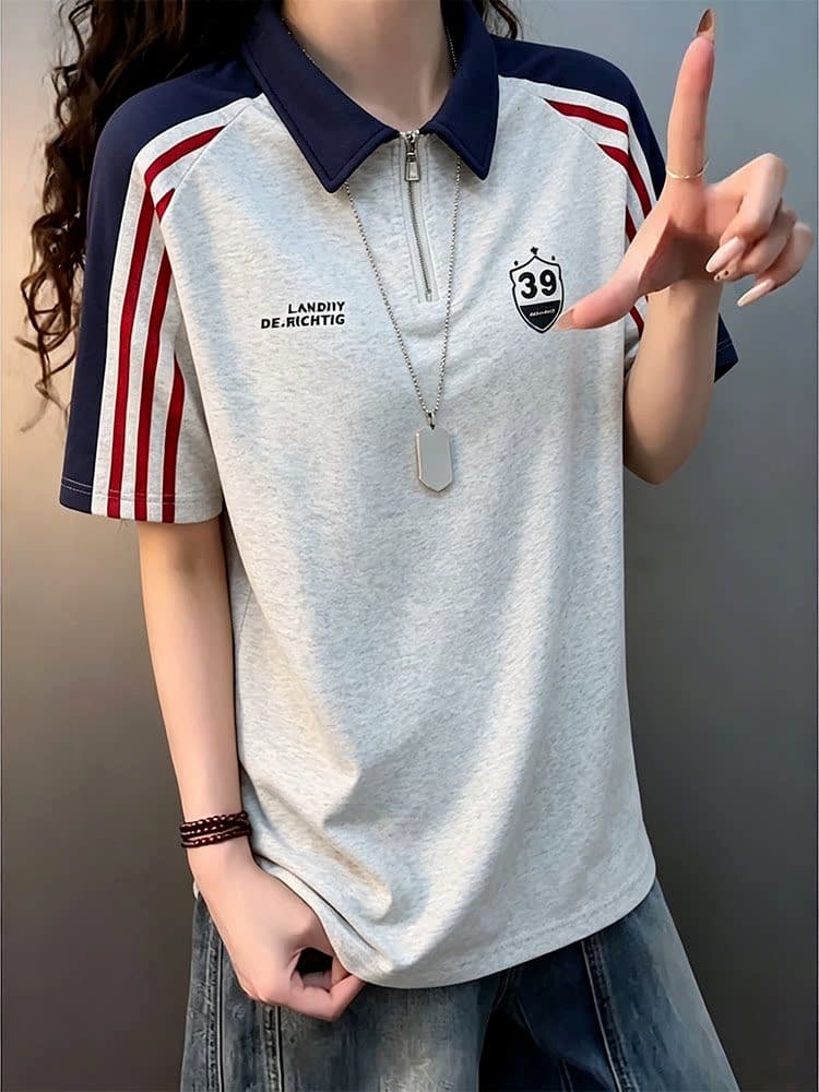 레트로 발견하다 트렌디 광장 POLO 셔츠 2026 새로운 루즈핏 캐주얼 티셔츠 여름 남녀 무거운 반팔 조수 브랜드 맨위 상세 이미지 5