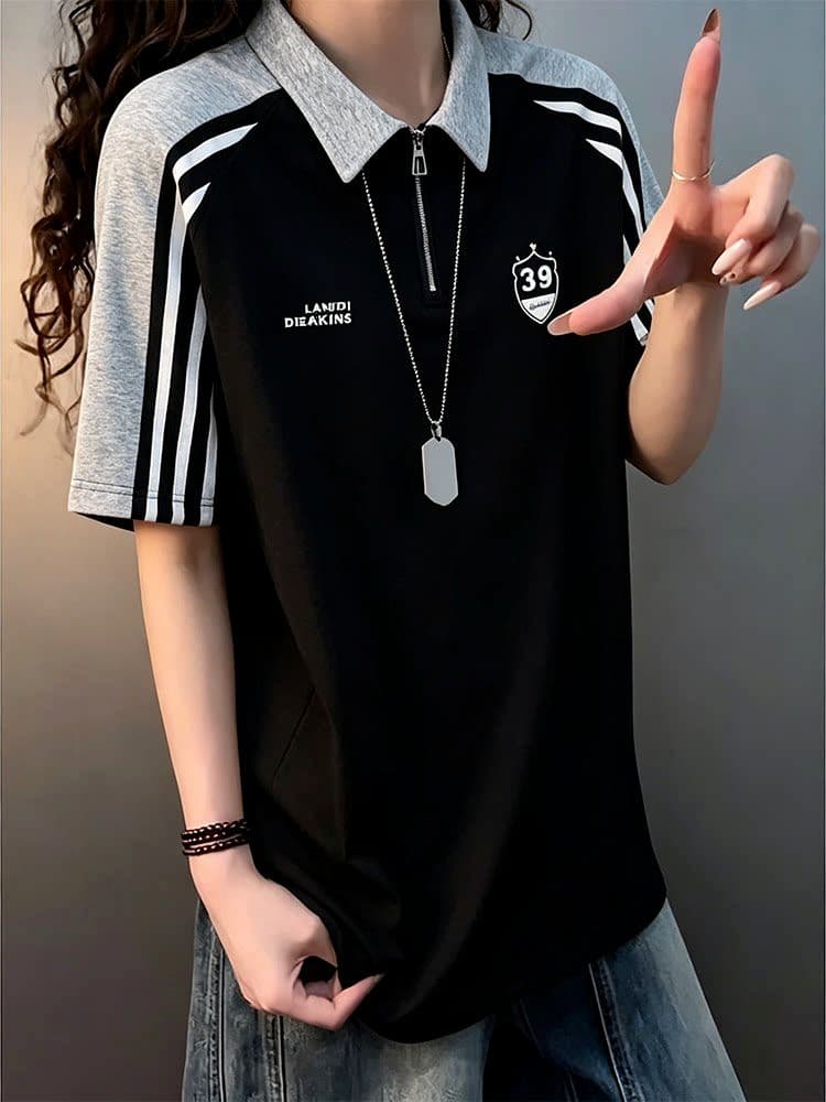 레트로 발견하다 트렌디 광장 POLO 셔츠 2026 새로운 루즈핏 캐주얼 티셔츠 여름 남녀 무거운 반팔 조수 브랜드 맨위 상세 이미지 6