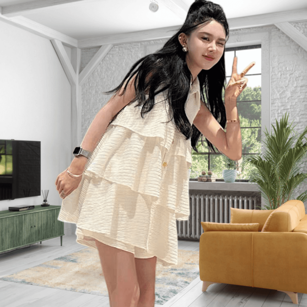 2026 화이트 프랑스식 작은 대중 디자인 센스 프릴 계층의 감각 조끼 맨위 캐주얼 반바지 두 조각 여성 세트 여름 상세 이미지 9