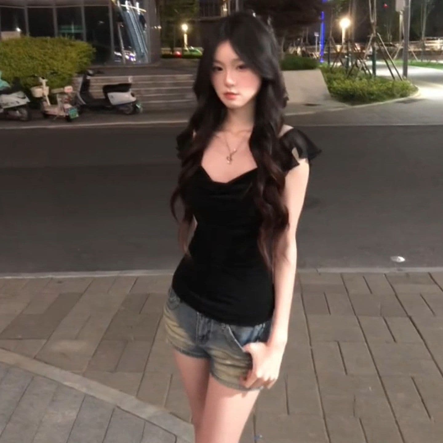 사람들 면 260 그램 순수한 욕망 바람 티셔츠 여성 여름 핫걸 망사 허리 수축 슬림해 보이는 디자인 센스 맨위
