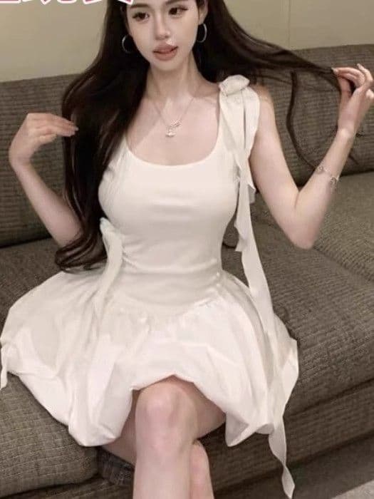 리본 조끼 원피스 여름 꽃밭 치마 상세 이미지 5