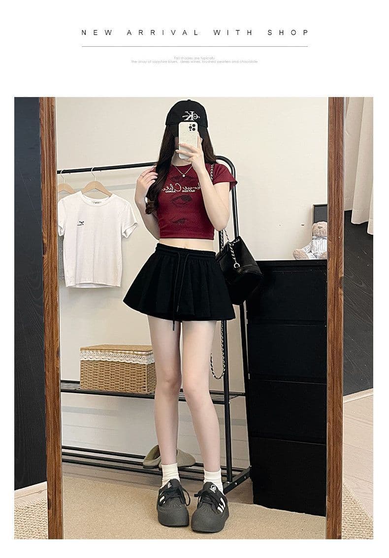 캐주얼 운동 짧은 치마바지 여성 여름 하이웨이스트 작은 키 테니스 치마 한 마디 슬림해 보이는 플리츠 반신 스커트 상세 이미지 15