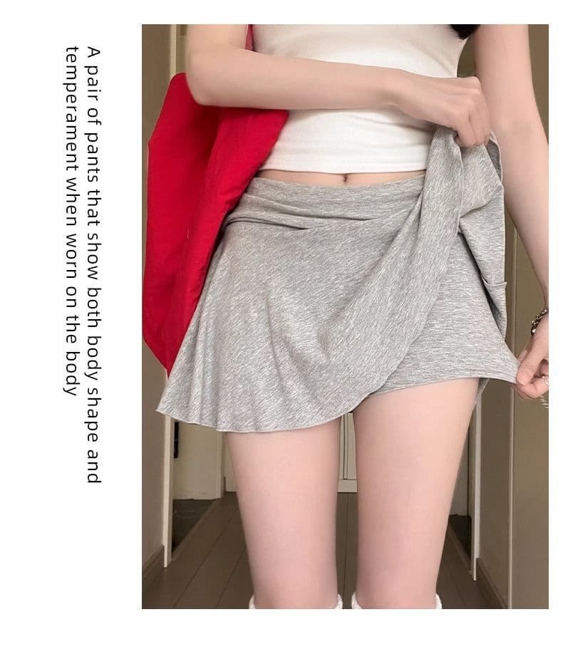 캐주얼 운동 미니 스커트 여성 여름 얇은 스타일 아메리칸 핫걸 노출 방지 루즈핏 다용도 반신 스커트 상세 이미지 9
