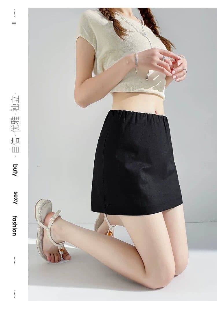 순수한 욕망 핫걸 빨간색 반신 스커트 여성 여름 새로운 로우 웨이스트 다용도 작은 키 타이트 스커트 한 마디 짧은 치마 상세 이미지 12