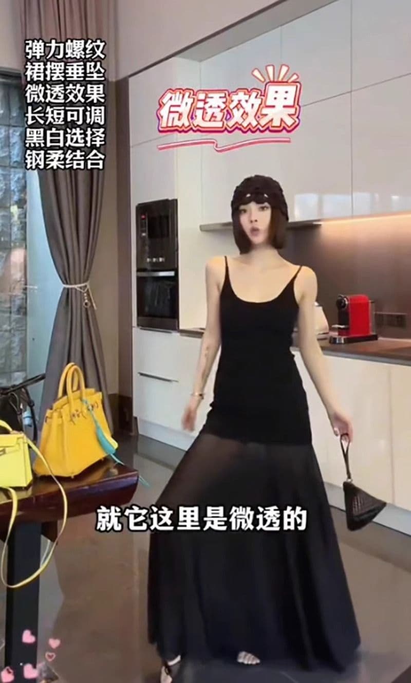 진짜 크기 예술 망사 패치워크 니트 슬립 드레스 여성 순수한 욕망 오프숄더 백리스 허리 수축 드레스 상세 이미지 17