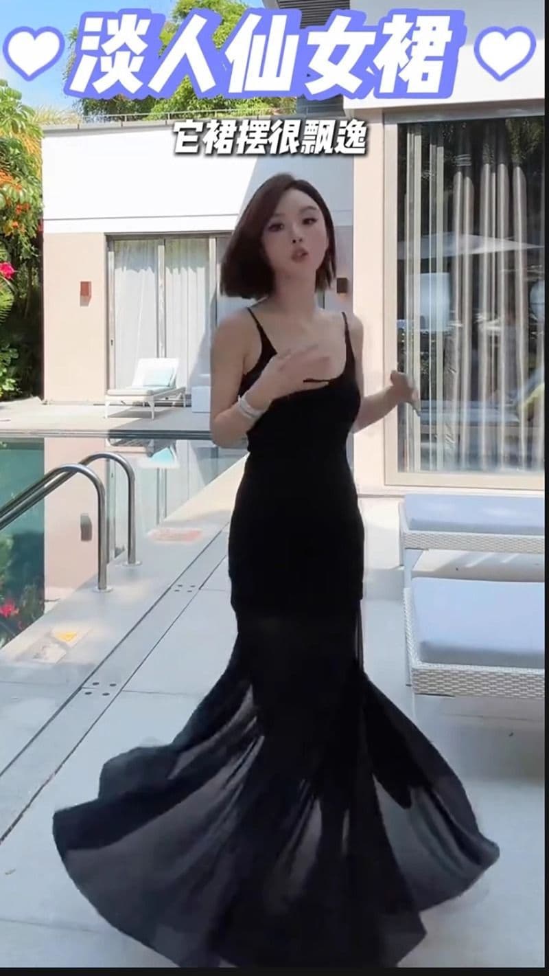 진짜 크기 예술 망사 패치워크 니트 슬립 드레스 여성 순수한 욕망 오프숄더 백리스 허리 수축 드레스 상세 이미지 18