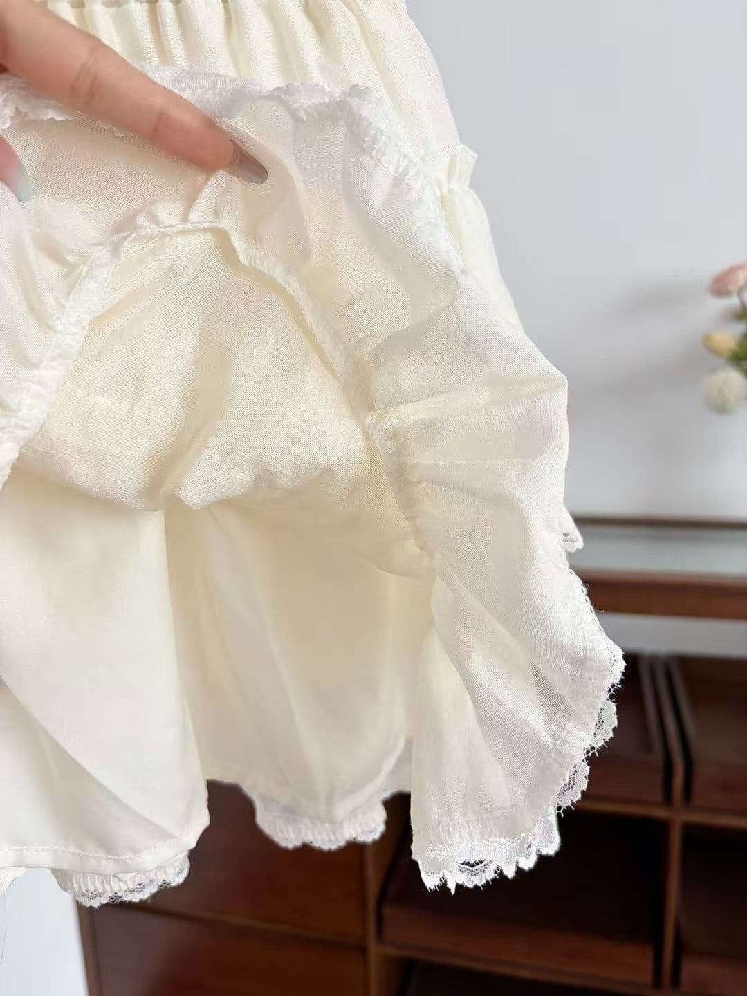 케이크 드레스 여성 여름 새로운 하이웨이스트 슬림해 보이는 작은 키 레이스 측면 퍼프 케이크 드레스 캐주얼 얇은 스타일 반신 스커트 상세 이미지 14