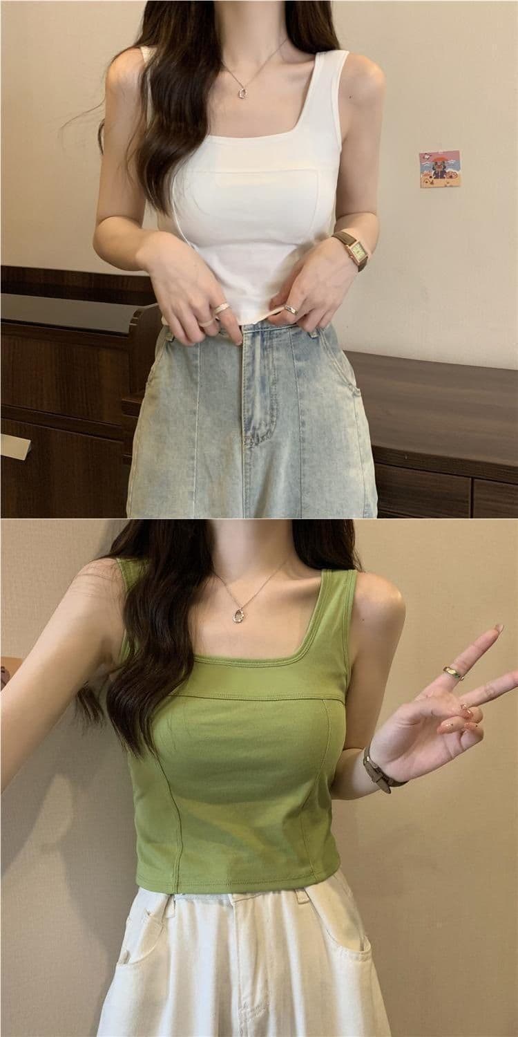 한 부서 다용도 캐미솔 벨트 가슴 패드 몸매 가꾸기 단어 새로운 가져 가라. 외출용 여성 인사이드 민소매 만나는 단색 맨위 상세 이미지 4