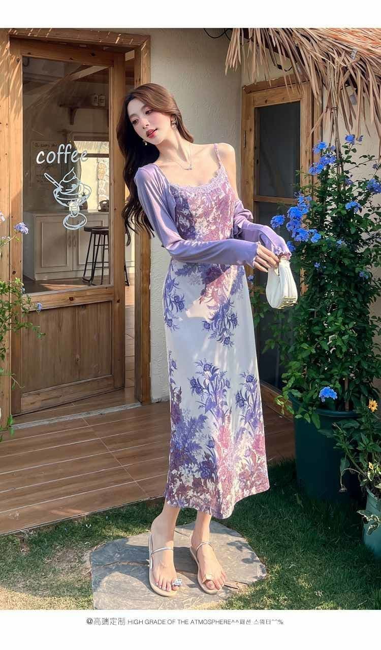오즈의 마법사 마이크로 지방 mm 새로운 중식 꽃 슬립 드레스 오픈 가디건 빅 사이즈 세트 그룹 상세 이미지 6