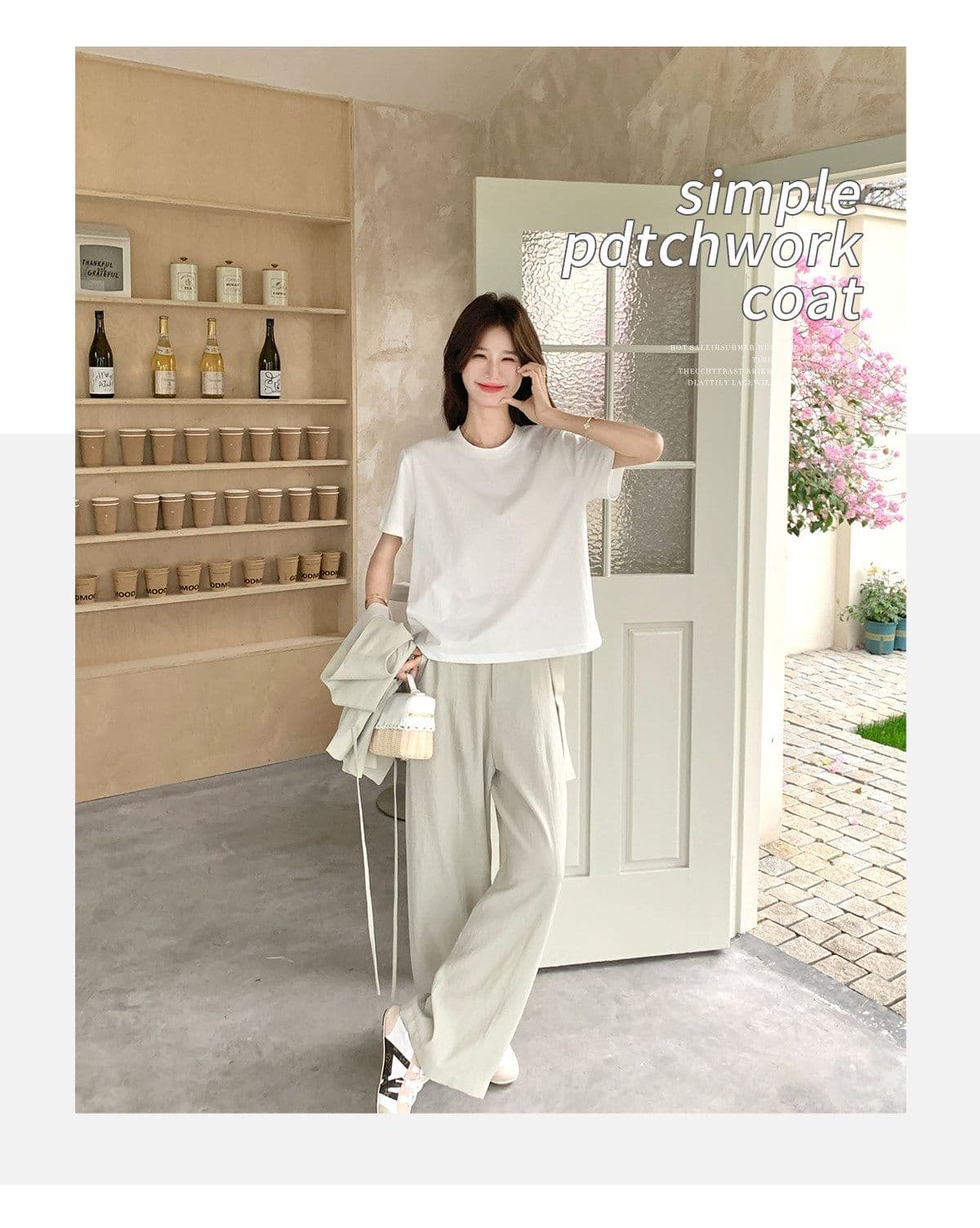 미니멀리즘 캐주얼 바람 베스트 와이드 레그 팬츠 두 조각 여성 세트 여름 새로운 패션 슬림해 보이는 품격 연령 감소 세트 상세 이미지 15