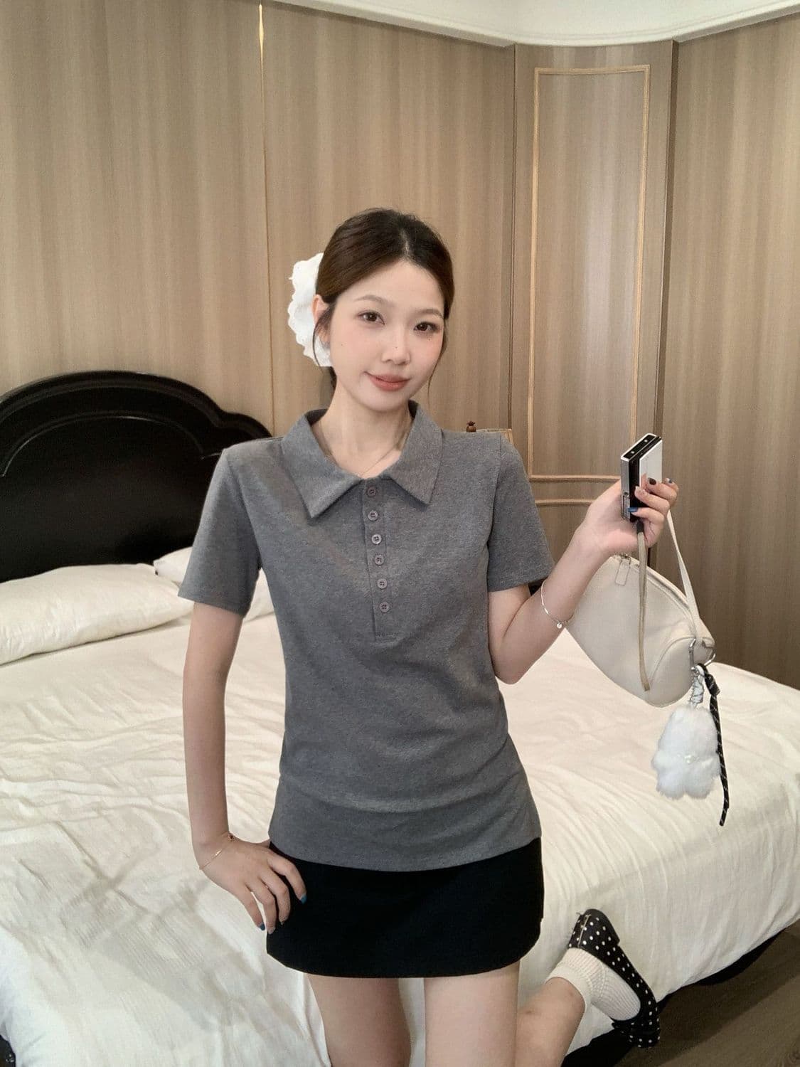 92 면 8 암모니아 200 kg 빅 사이즈 여성 의류 지방 mm 여름 새로운 POLO 칼라 반팔 티셔츠 맨위 상세 이미지 12