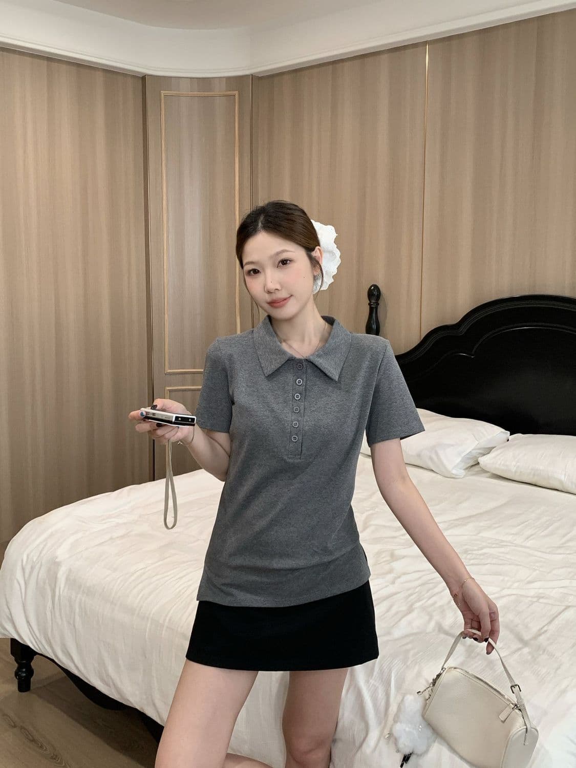 92 면 8 암모니아 200 kg 빅 사이즈 여성 의류 지방 mm 여름 새로운 POLO 칼라 반팔 티셔츠 맨위 상세 이미지 17