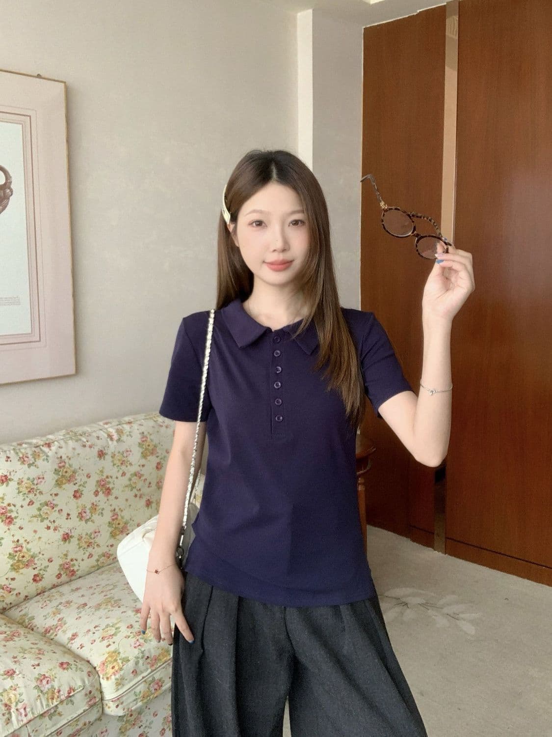 92 면 8 암모니아 200 kg 빅 사이즈 여성 의류 지방 mm 여름 새로운 POLO 칼라 반팔 티셔츠 맨위 상세 이미지 20