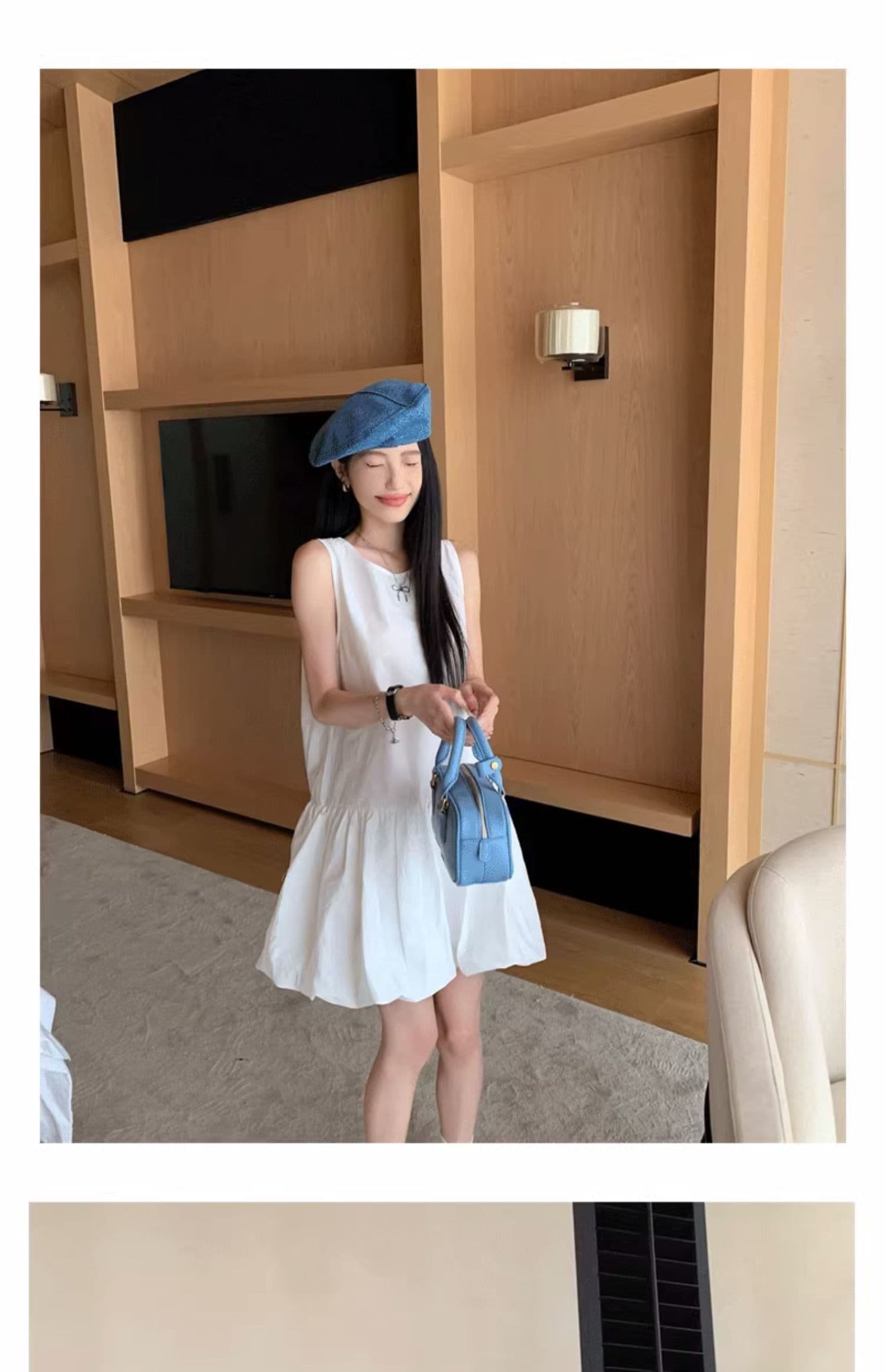 작은 대중 디자인 센스 프랑스식 화이트 여성 드레스 여름 2026 새로운 작은 키 민소매 조끼 꽃밭 미니 스커트 상세 이미지 10
