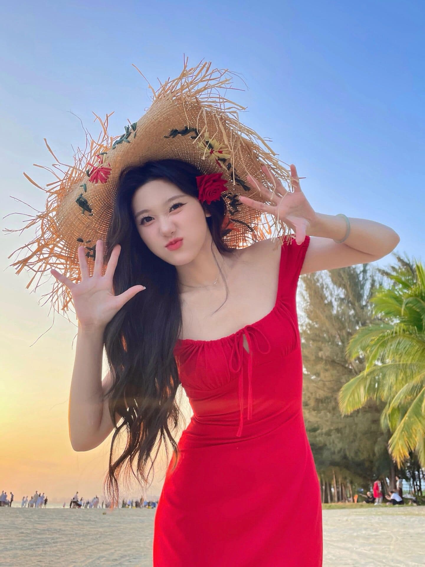 순수한 욕망 작은 키 보트넥 펌프 로프 빨간색 슬립 여성 드레스 여름 태국 해변가 휴가 핫걸 미니 스커트 상세 이미지 2