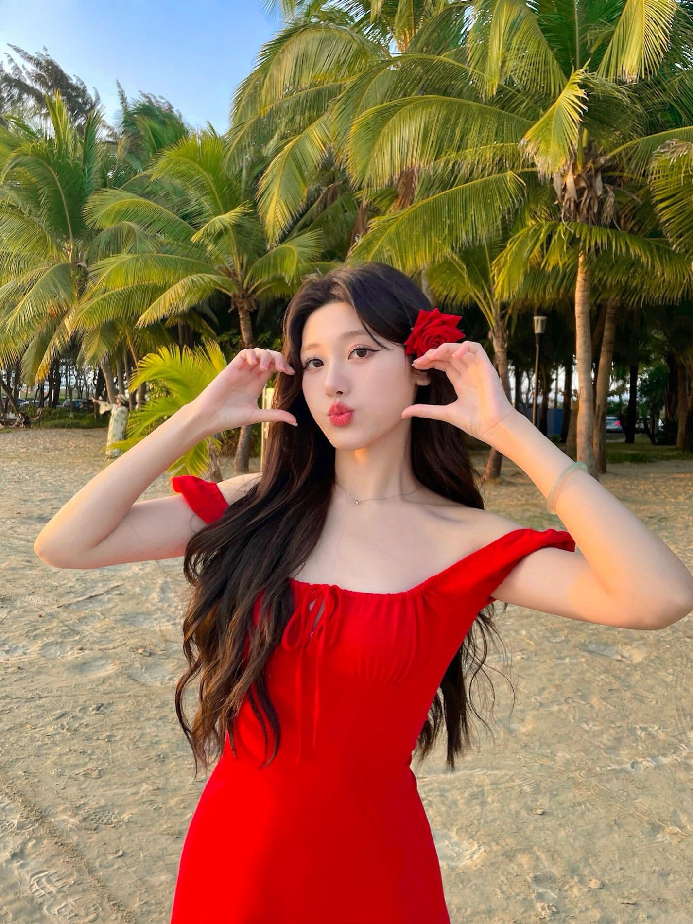 순수한 욕망 작은 키 보트넥 펌프 로프 빨간색 슬립 여성 드레스 여름 태국 해변가 휴가 핫걸 미니 스커트 상세 이미지 3